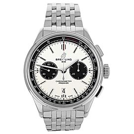 Breitling Premier Chronograph White Dial Stainless Steel 42mm Full Set