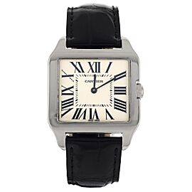 Cartier Santos Dumont 18K White Gold Black Strap Automatic 30MM