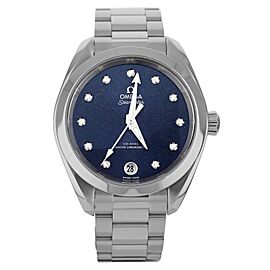 Omega Seamaster Aqua Terra Blue Dial Diamond Marker Steel