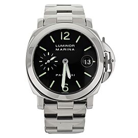 Panerai Luminor Marina Stainless Steel Bracelet Black Dial