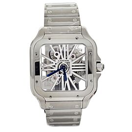 Cartier Santos Large Skeleton Stainless Steel Bracelet 40mm