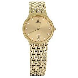 Omega DeVille Vasarely Yellow Gold Bracelet Quartz Yellow Gold Dial