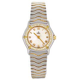 Ebel Wave Stainless Steel Yellow Gold Diamond Bezel Bracelet Quartz