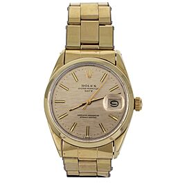 Rolex Oyster Perpetual Date Gold Plated Steel Case & Bracelet 34mm 1550 Full Set