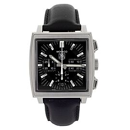 Tag Heuer Monaco Chronograph Black Stainless Steel Calf Plexiglass