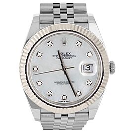 Rolex Datejust Stainless Steel Jubilee MOP Diamond Dial 41mm