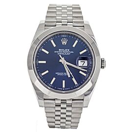 Rolex Datejust 41 Blue Dial Steel Jubilee Smooth Bezel 41mm