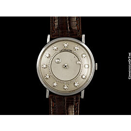 1958 JAEGER-LECOULTRE Vintage Mystery Dial, 14K White Gold & Diamonds