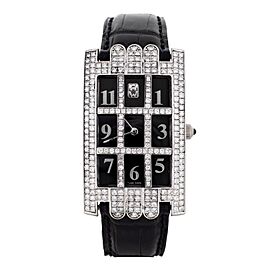 Harry Winston Avenue C White Gold Black Dial Diamond Case