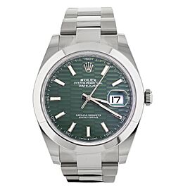 Rolex Datejust Green Motif Dial Stainless Steel Bracelet