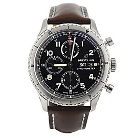 Breitling Aviator Chronograph Black Dial Steel