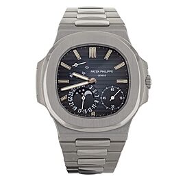 Patek Philippe Nautilus Blue Dial Power Reserve Moon Phase 40mm