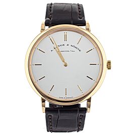 A.Lange & Sohne Saxonia Thin Silver Dial Rose Gold Manual Watch