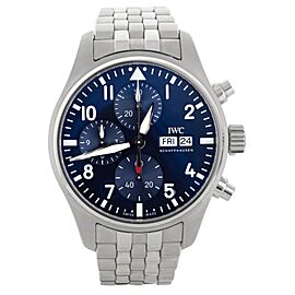 IWC Pilots Watch Chronograph Blue Dial Stainless Steel Watch