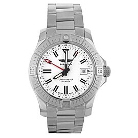 Breitling Avenger GMT White Dial Stainless Steel Bracelet