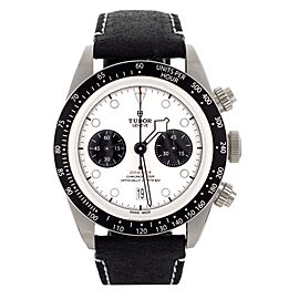 Tudor Black Bay Chrono White Dial Stainless Steel Calf Strap