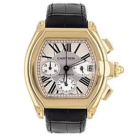 Cartier Roadster XL Chronograph Silver Dial Yellow Gold