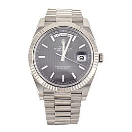 Rolex Day-Date 40 White Gold Gray Motif Dial on Bracelet