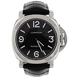 Panerai Luminor LE Diamond Marker Black Dial Stainless Steel