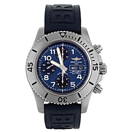 Breitling Superocean Blue Dial Stainless Steel Case Blue Strap