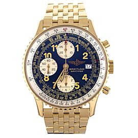 Breitling Navitimer Chronograph Black Dial Yellow Gold on Bracelet