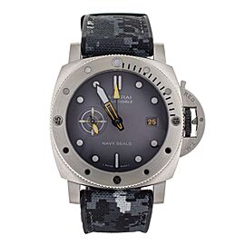 Panerai Submersible GMT Navy Seal Gray Dial Camo Rubber