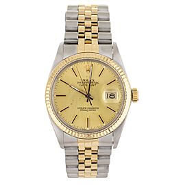 Rolex Datejust Gold Dial Stainless Steel Yellow Gold