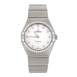 Omega Constellation Mother of Pearl Diamond Bezel Quartz