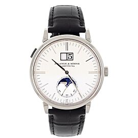 A Lange & Sohne Saxonia Moonphase Silver Dial White Gold