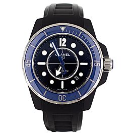 Chanel J12 Marine Black Ceramic Blue Bezel Rubber