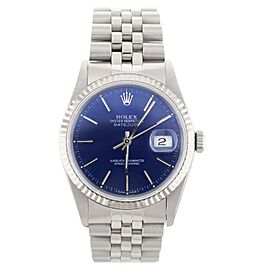 Rolex Datejust Stainless Steel Jubilee Bracelet Blue Dial