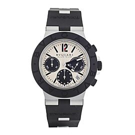 Bvlgari Aluminum Chronograph Gray Dial Rubber Quartz