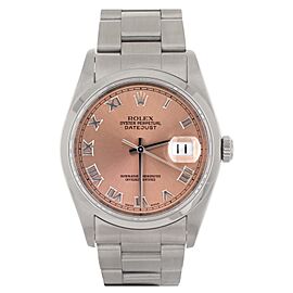 Rolex Datejust Stainless Steel Pink Dial Oyster Bracelet 36mm