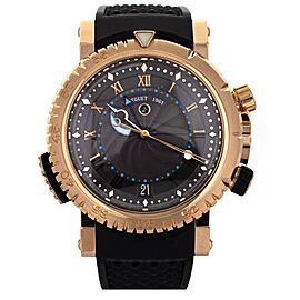 Breguet Marine Royal Alarm Rose Gold Black Dial Rubber