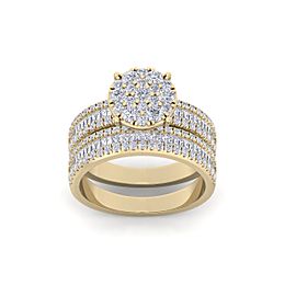 GLAM ® Bridal set in 14K gold with white diamonds of 1.48 ct in weight