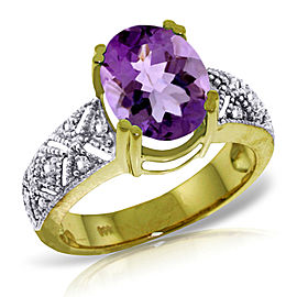 3.2 CTW 14K Solid Gold True Partnership Amethyst Diamond Ring