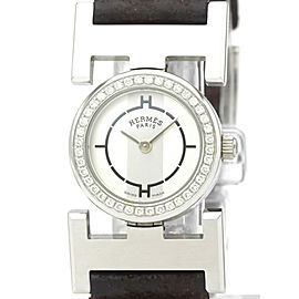 HERMES Paprika Diamond Steel Quartz Ladies Watch PA1.230 LXGoodsLE-353