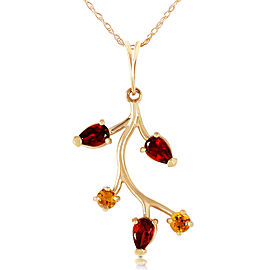 0.95 CTW 14K Solid Gold Infinite Passion Garnet Citrine Necklace