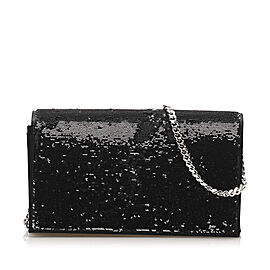 YSL Monogram Sequined Wallet on Chain