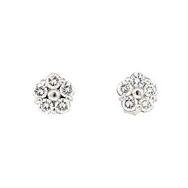 18 kt White Gold Cluster Diamond Floral Sutds Earrings