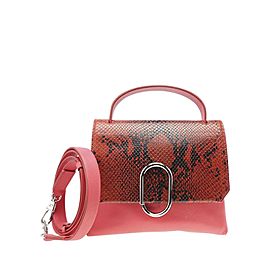 3.1 Phillip Lim Red Snakeskin x Leather Top Handle Alix Mini Crossbody 8PL1102