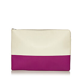 Celine Solo Bicolor Leather Clutch Bag