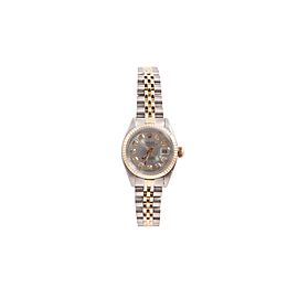 Rolex Datejust 18K Yellow Gold and Stainless Steel with Silver Diamond Dial 26mm Womens Watch