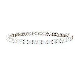 White Gold Diamond Tennis Bracelet 6 3/4" - 18k Round Brilliant Cut 8.23ctw