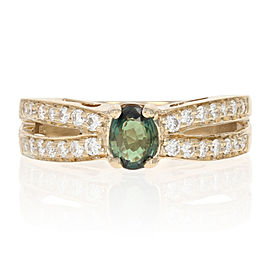 Yellow Gold Alexandrite & Diamond Ring - 18k Oval Cut .94ctw Women's