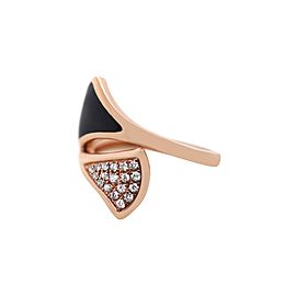 18k Rose Gold Diamond and Enamel Ring