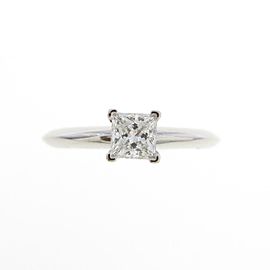 TIFFANY & Co 950 Platinum Princess Ring LXGYMK-905