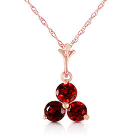 14K Solid Rose Gold Necklace with Natural Garnets