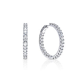 Julia Carat Earth Mined Asscher Cut Diamond Hoop Earrings