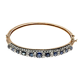 14K Yellow Gold with 5.50ct Sapphire & 0.40ct. Diamond Bracelet